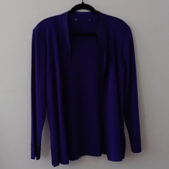 Ming Wang Purple Studded Cardigan and Top Set #3357 - Picture 7 of 11